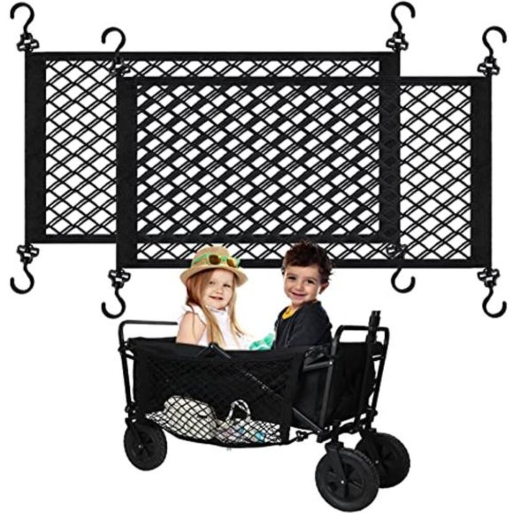 2 Pack Wagon Cargo Net Heavy Duty Stretchable Stroller Storage Organizer